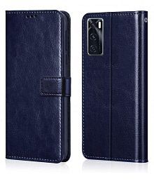 Vivo V20 SE Flip Cover by NBOX - Blue Viewing Stand and pocket