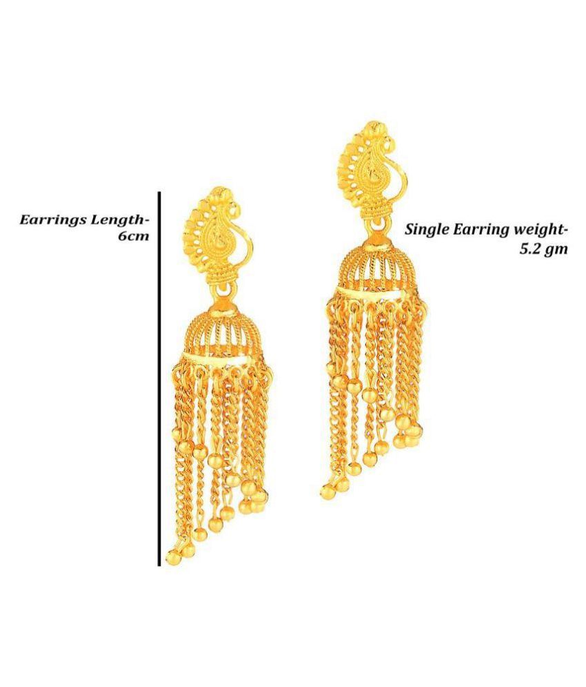 Buy Darshini Designs - Golden Jhumki Earrings ( Pack of 1 ) Online at ...