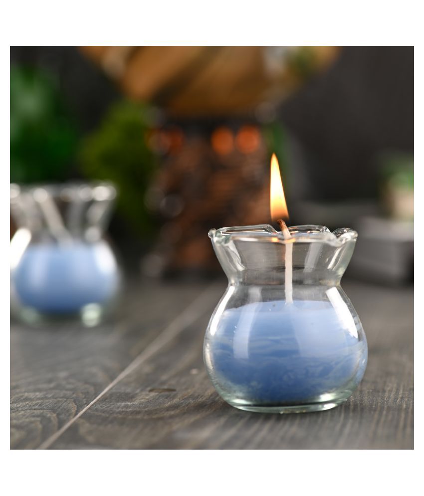     			Somil Blue Jar Candle - Pack of 4