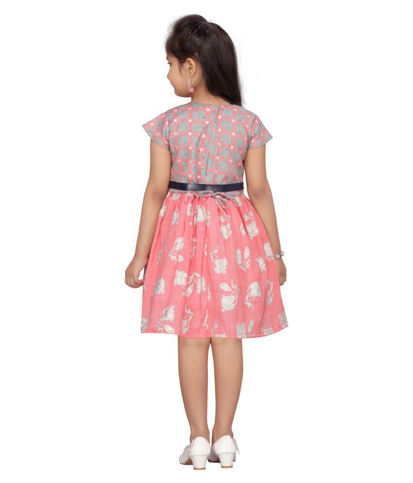 pink colour frock for ladies