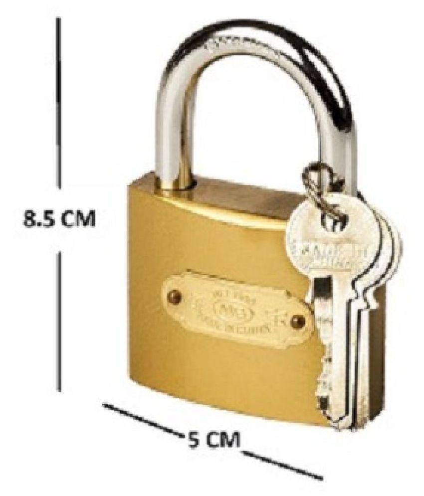 Unikkus A Good Quality Pressing 50 MM Lock for Home, Kitchen,Room etc with 3 Keys, Double Locking System