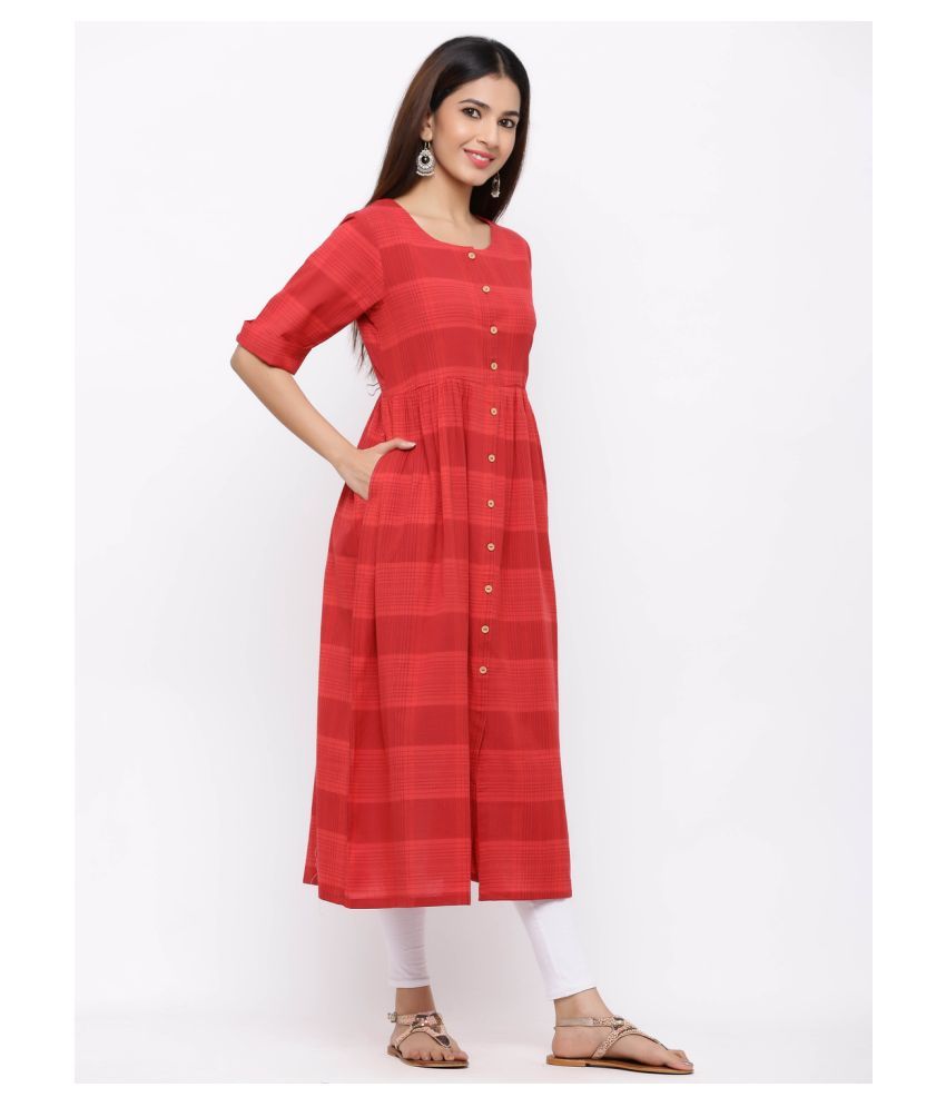 red frock kurti
