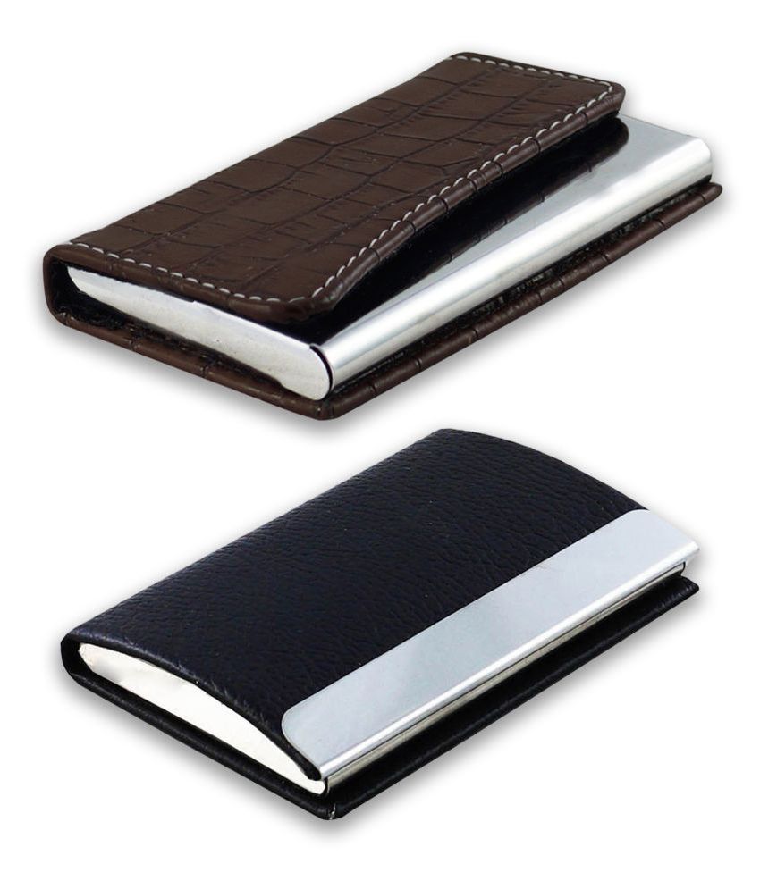     			auteur A16-58  Multicolor Artificial Leather Professional Looking Visiting Card Holders for Men and Women Set of 2 (upto 10 Cards Capacity)