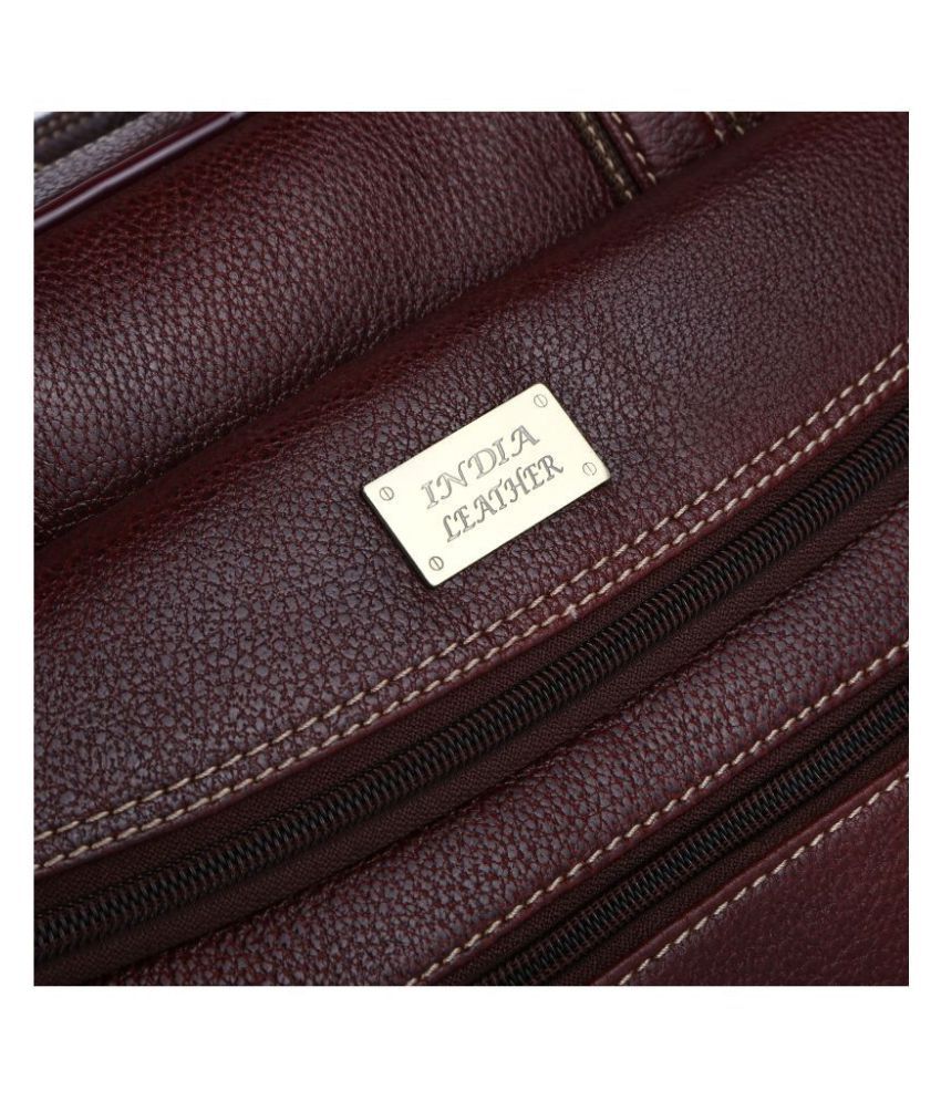 India Leather Genuine Bombay Brown Leather Portfolio Buy India