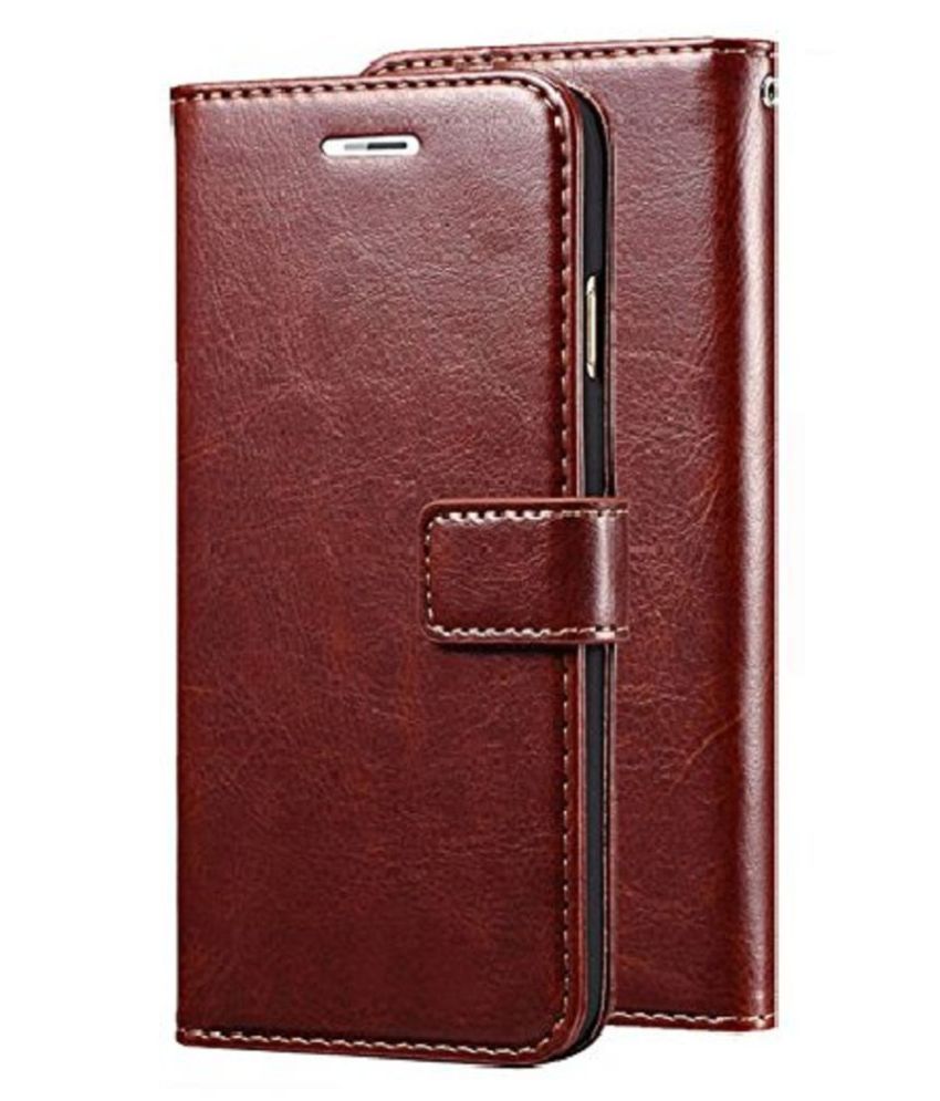     			Xiaomi Poco M2 Pro Flip Cover by Doyen Creations - Brown Original Leather Wallet