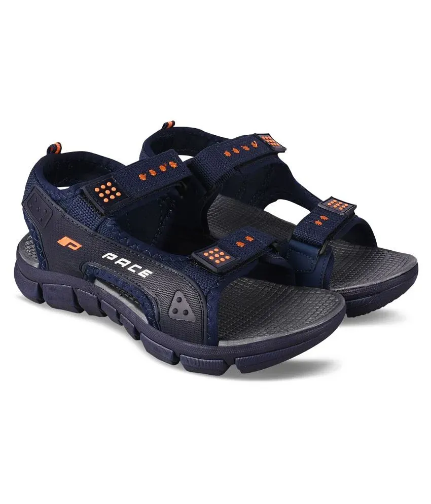 lakhani pace sandal (Black/Orange, numeric_8) : Amazon.in: Fashion