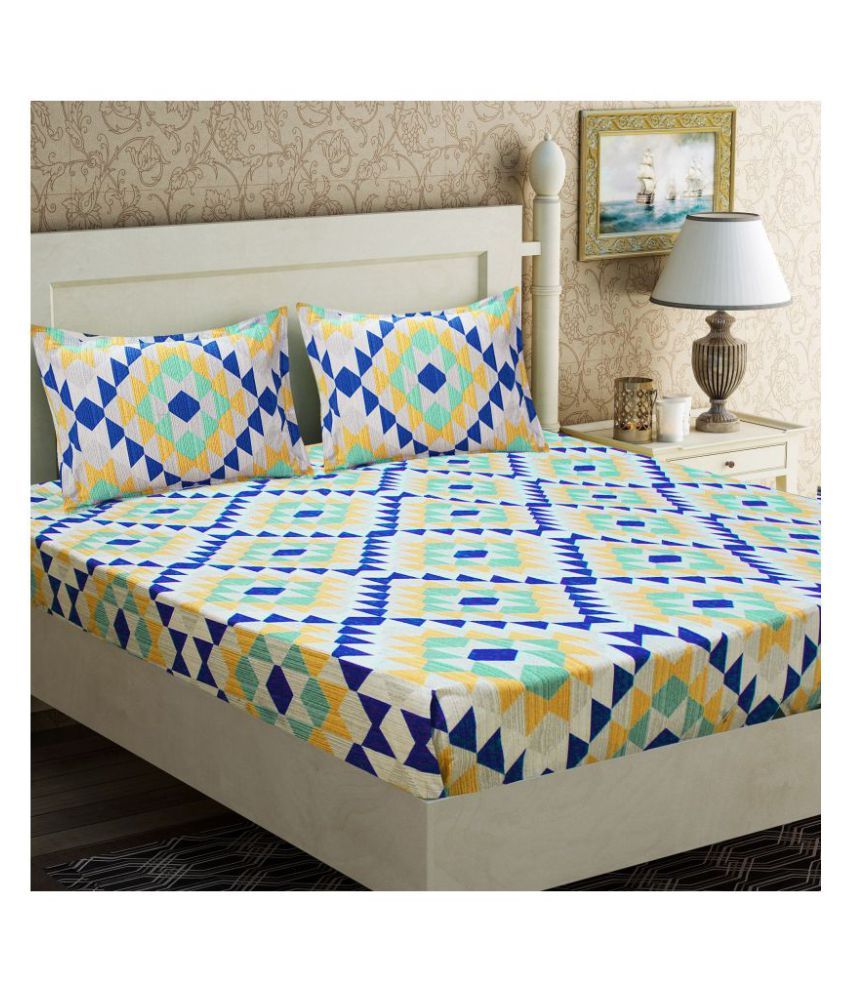 HOMETALES 144 TC Cotton King Size Bed Sheet With 2 Pillow Covers ( 274