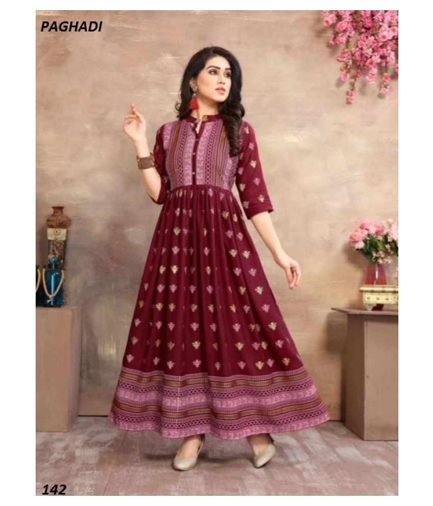 maroon ethnic gown