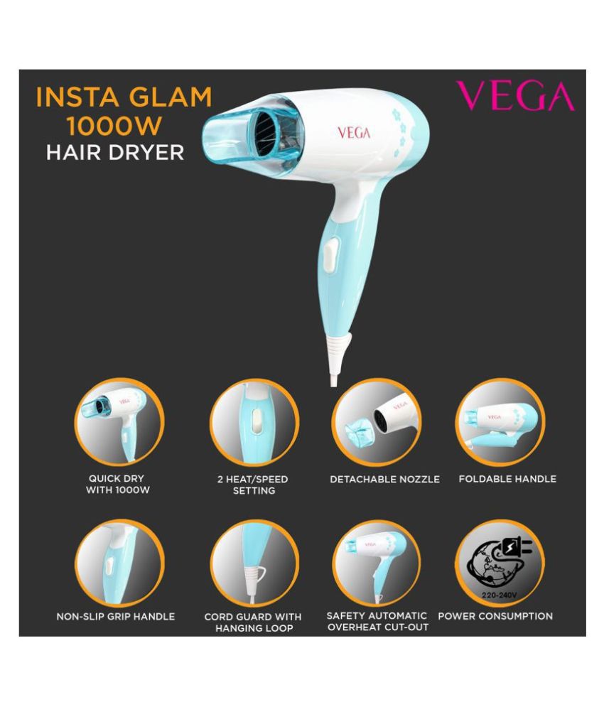 VEGA X-Look Hair Straightening Brush (VHSB-02), Black & Insta Glam 1000 Hair  Dryer (VHDH-20), White Combo Price in India - Buy VEGA X-Look Hair  Straightening Brush (VHSB-02), Black & Insta Glam 1000