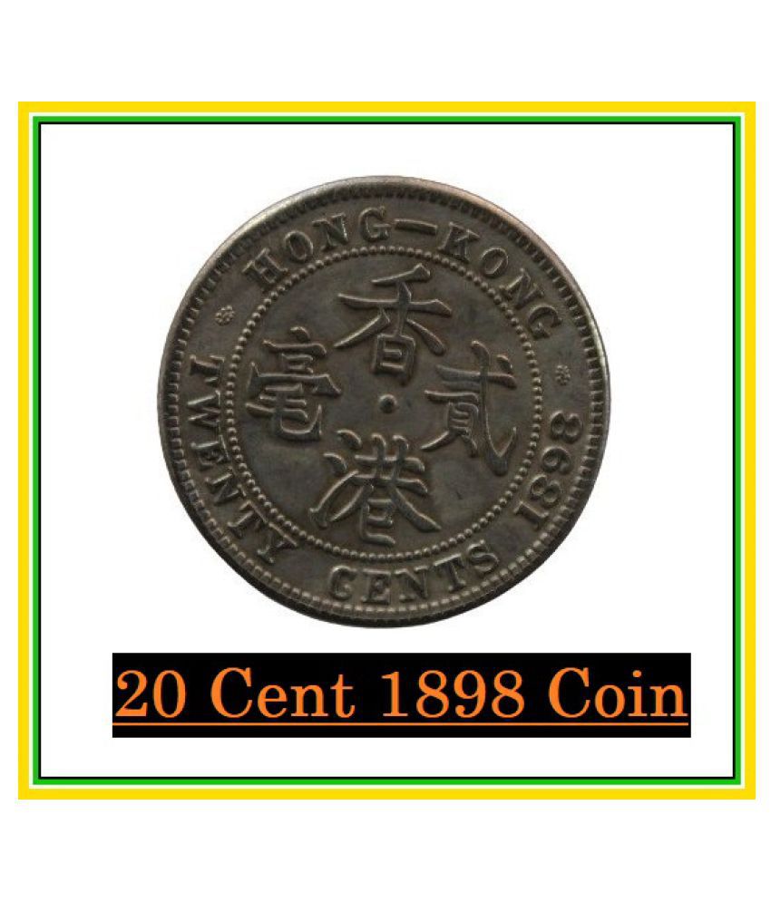     			20  Cents  1898   Victoria   Queen   Hong - Kong   Pack   of   1   Extremely   Rare   Coin