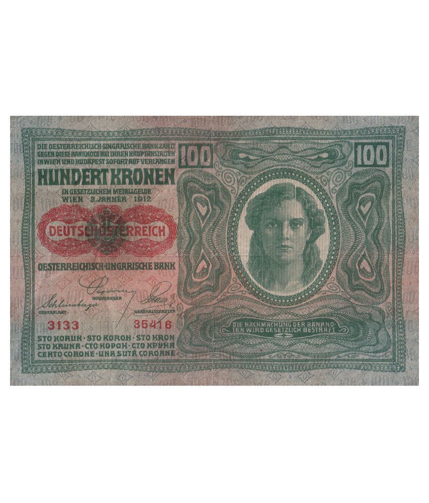     			100  Hunddertkronen  ( 1912 )   Austria  ( Hungary )    Pack   of   1   Extremely   Rare   Product