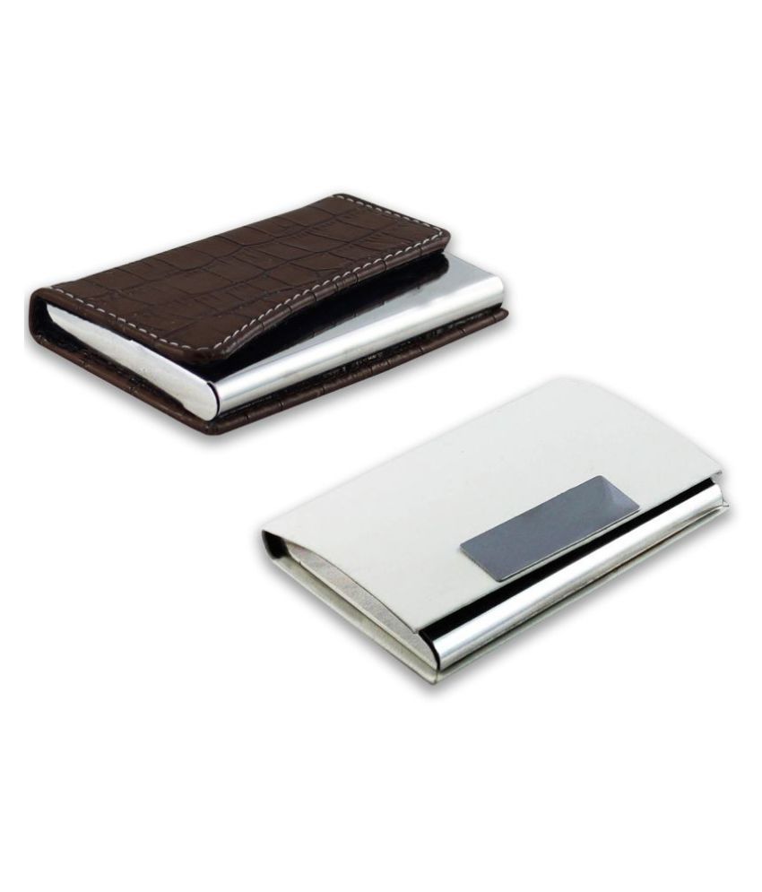    			auteur A16-55  Multicolor Artificial Leather Professional Looking Visiting Card Holders for Men and Women Set of 2 (upto 10 Cards Capacity)