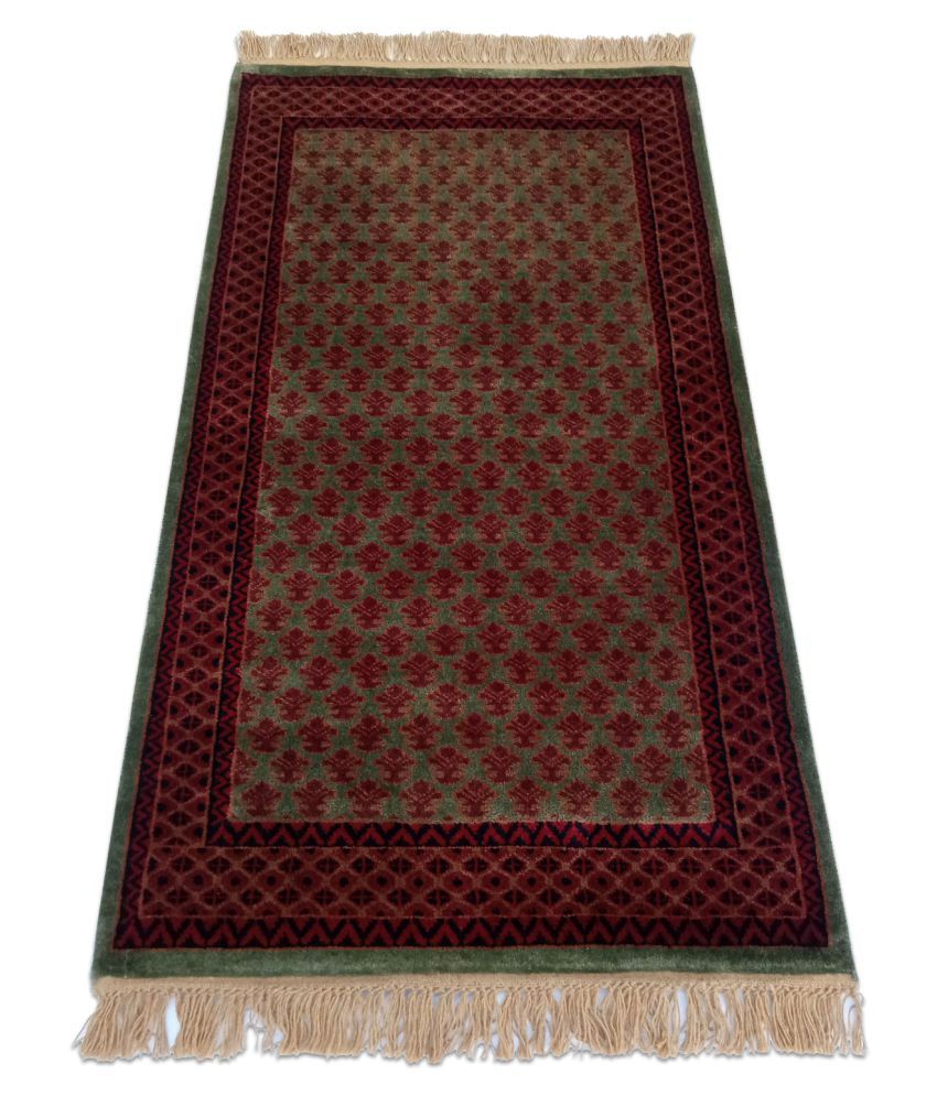Amma Carpets Green Wool Carpet Traditional 3x5 Ft Buy Amma Carpets