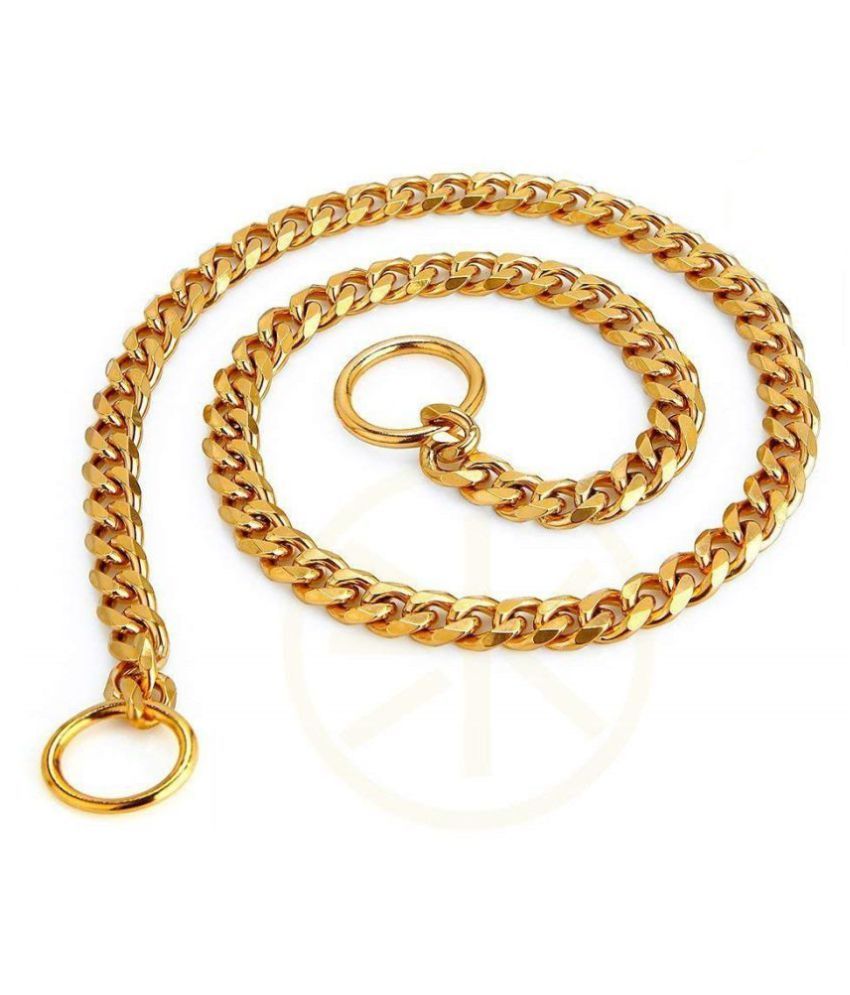 JSK Brass Heavy Duty and Heavy weighted Diamond Cut Gold Dog Choke