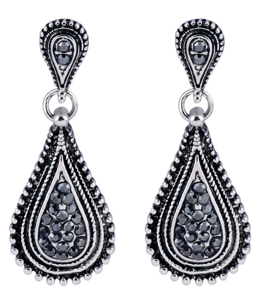    			SILVER SHINE Oxidised silver Party Wear Dangle Earring For Women Girl