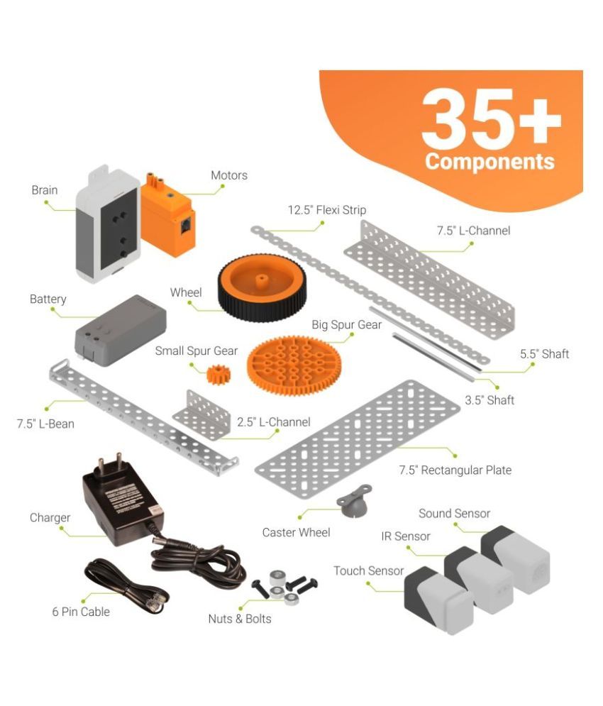 Avishkaar Robotics Starter Kit 35+ parts Ages 8+ 100+ models