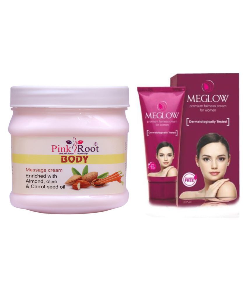 Pink Root Body Massage Cream Gm Meglow Women Fairness Cream Day