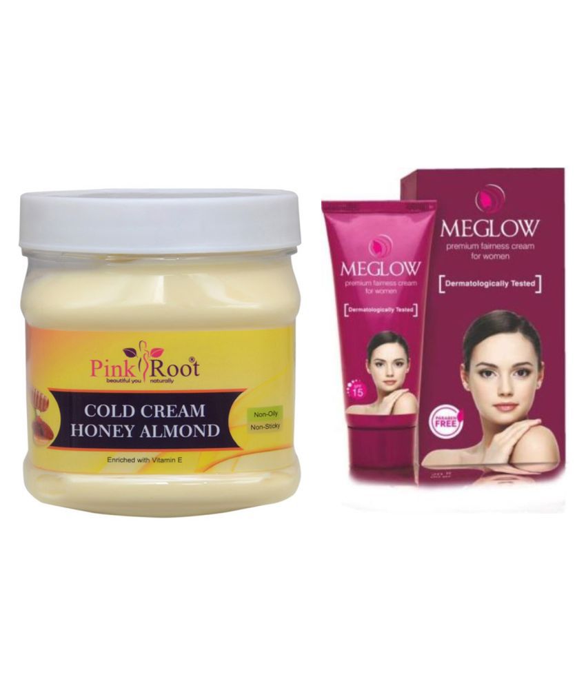 Pink Root Cold Cream Honey Almond 500gm Meglow Women Fairness Cream