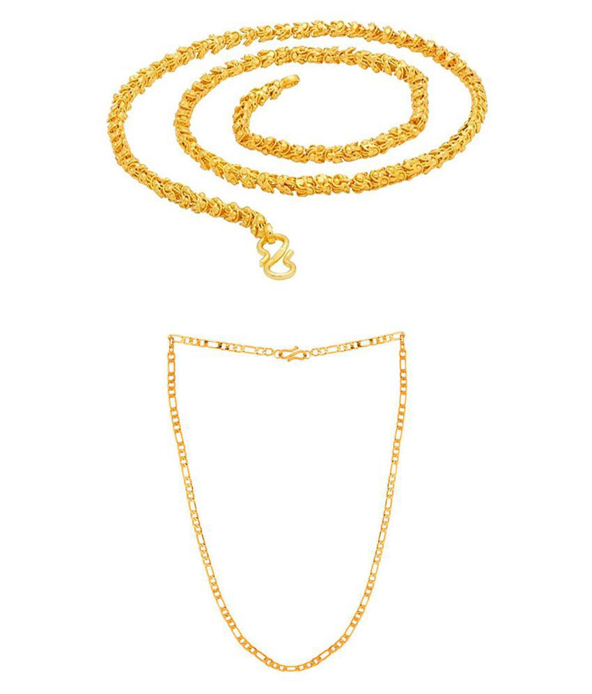     			Shankhraj Mall Gold Plated Mens Women Necklace Chain combo-100309