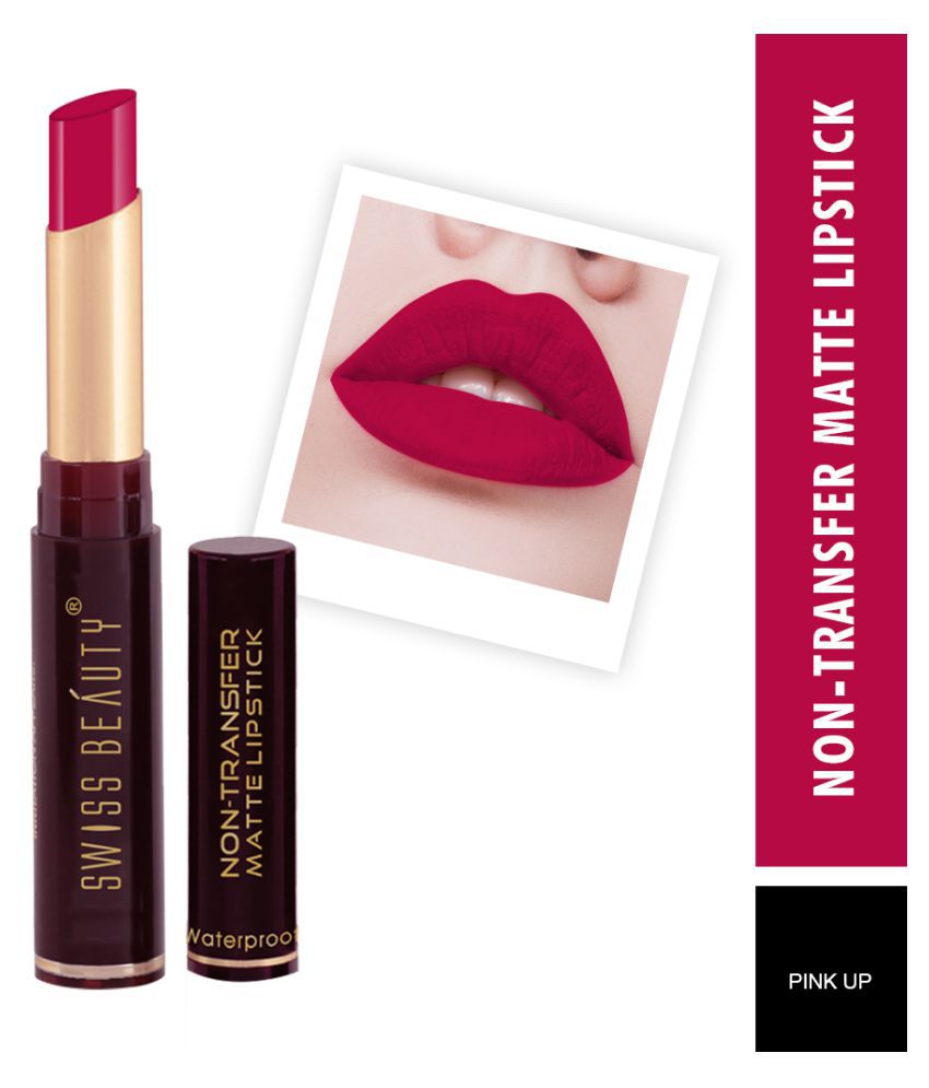     			Swiss Beauty Waterproof, Non-Transfer Lipstick (PinkUp), 2gm