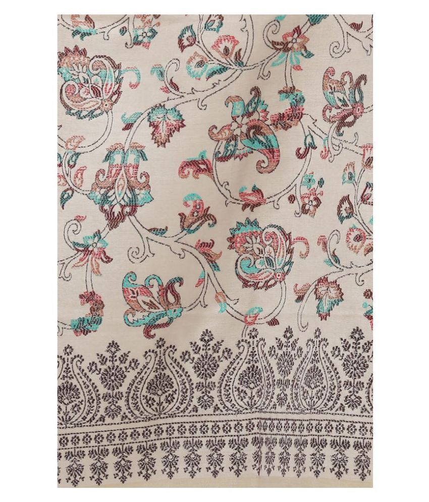 Hemkunt Fabrics White Printed Rayon Stoles: Buy Online at Low Price in ...