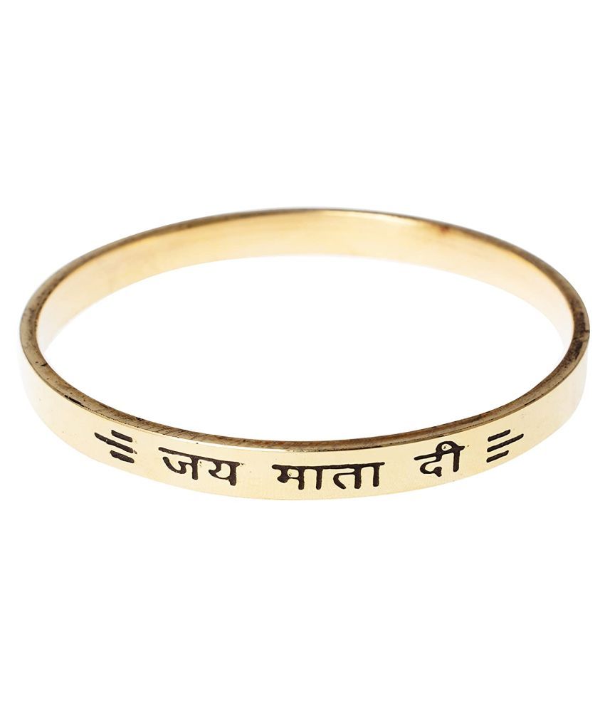     			KESAR ZEMS Gold Plated Jay Kali Mata Di Kada For Unisex (Size:3 Inche) Golden.