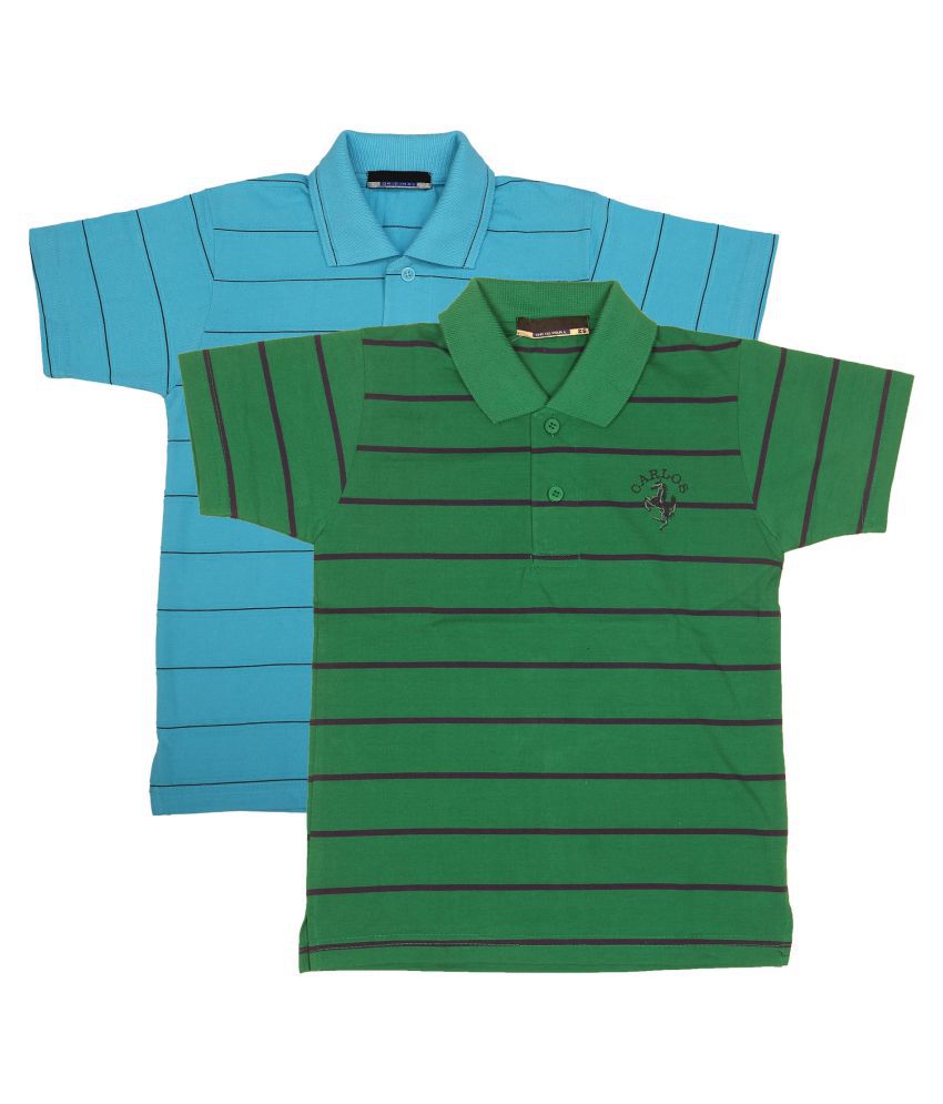     			NEUVIN - Multicolor Cotton Blend Boy's Polo T-Shirt ( Pack of 2 )