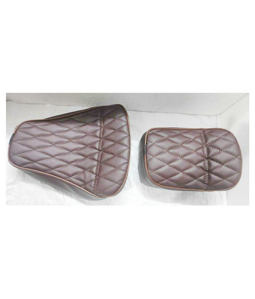     			Seat Cover  Diamond Stitch Brown With Heavy Foaming  For Royal Enfield Classic 350/500