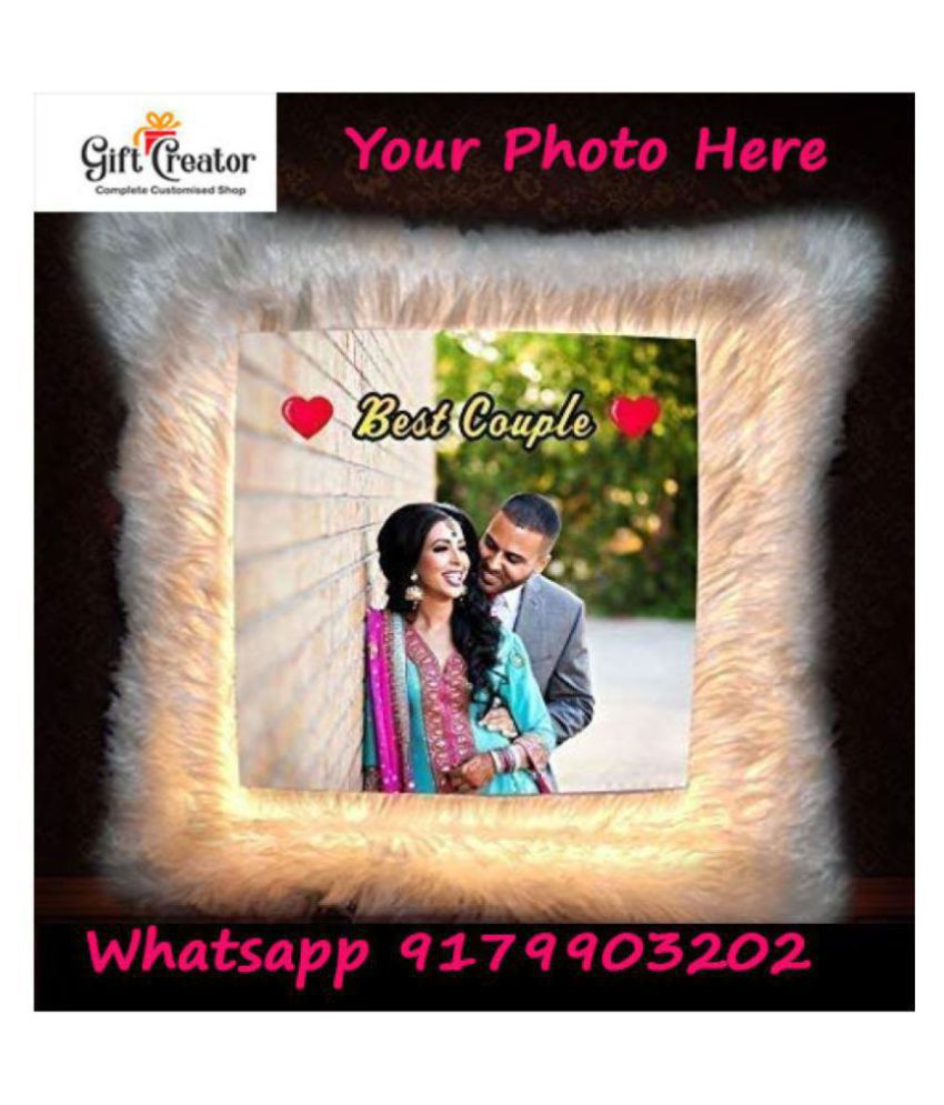 GiftCreator Customised Led Photo Pillow For Gift Girlfriend,Boyfriend,Wife  Loveone: Buy Online at Best Price in India - Snapdeal