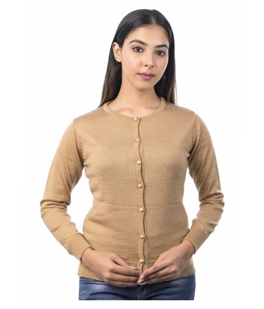     			Ogarti Acrylic Beige Buttoned Cardigans