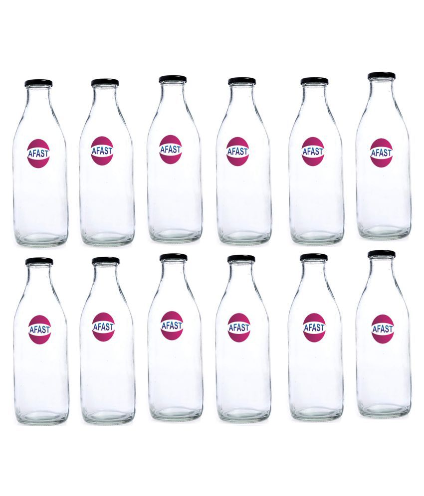     			Afast Glass Storage Bottle, Clear, Pack Of 12, 300 ml