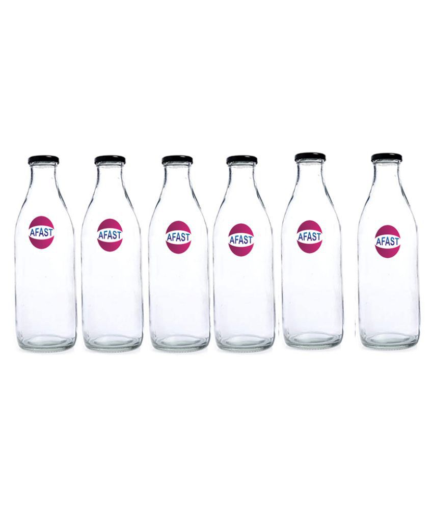     			Afast Glass Storage Bottle, Clear, Pack Of 6, 300 ml