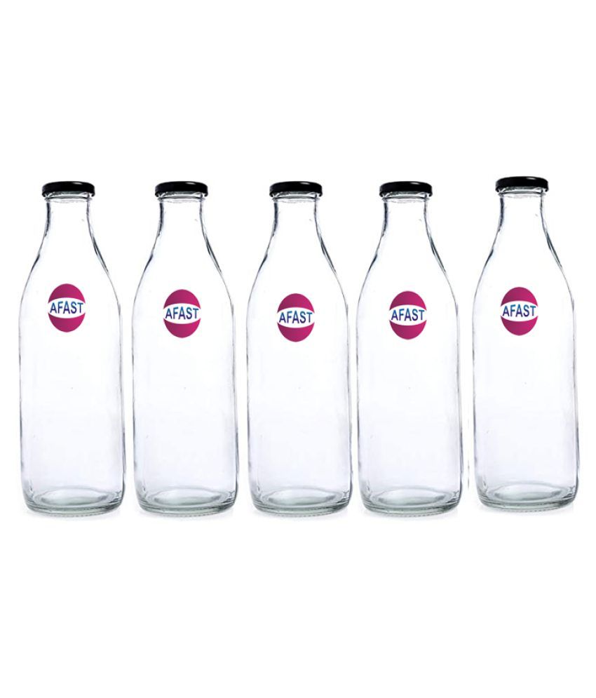     			Afast Glass Storage Bottle, Clear, Pack Of 5, 500 ml