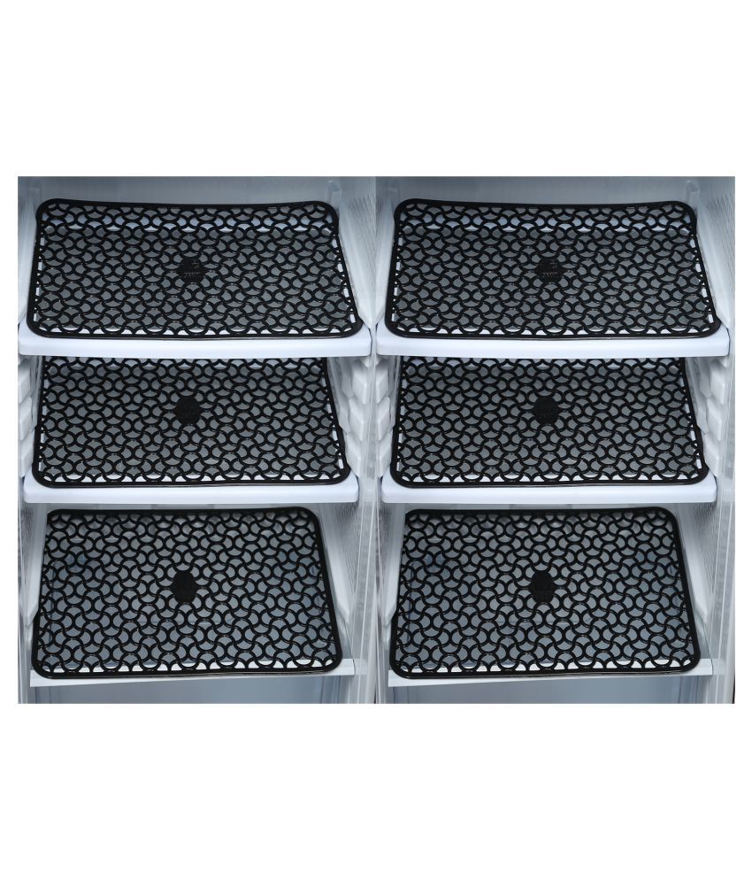     			E-Retailer Set of 6 PVC Black Fridge Mats