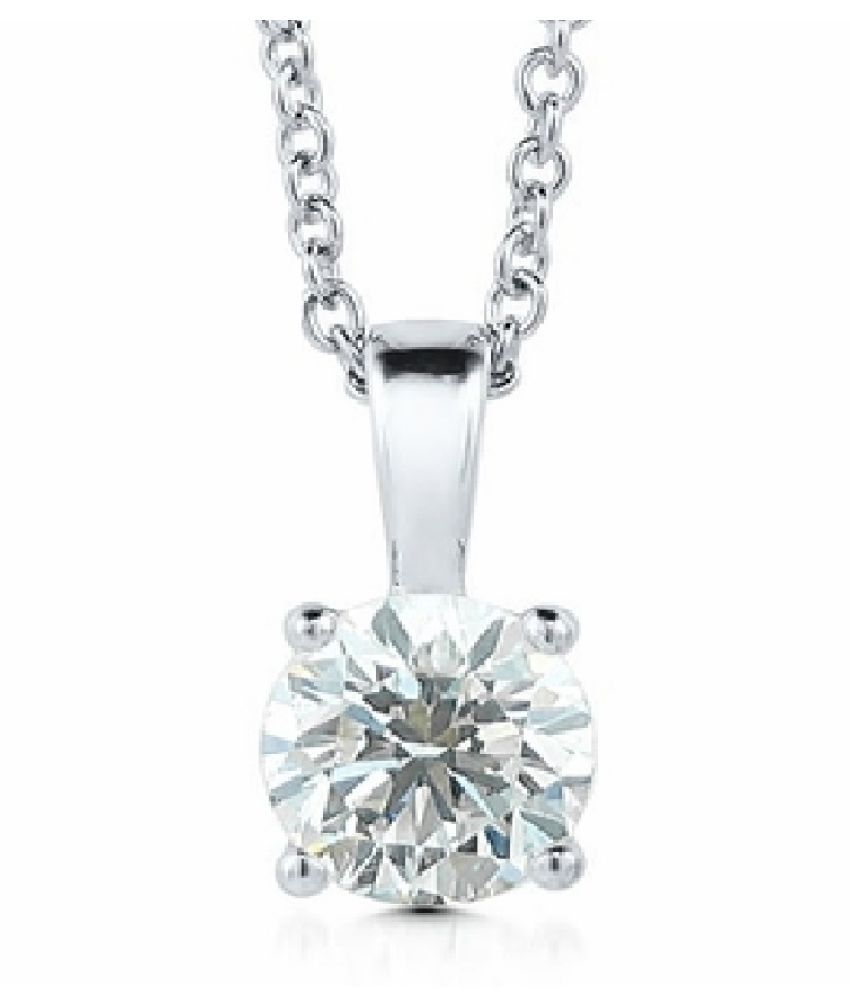 Natural American Diamond Silver Pendant by Ratan Bazaar\n: Buy Natural American Diamond Silver 