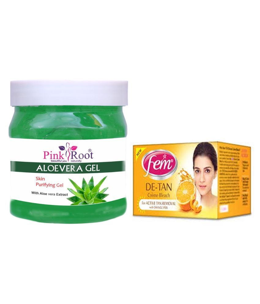 Pink Root Aloevera Gel Gm With Fem De Tan Bleach Day Cream Gm