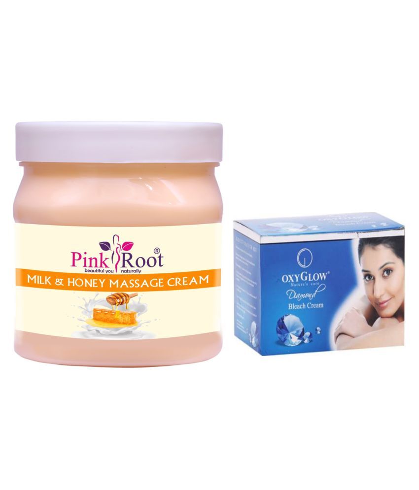 Pink Root Milk Honey Massage Cream Gm With Oxyglow Diamond Bleach