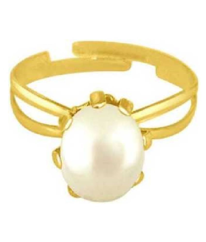 Pearl RING(Anguthi) 8.25 carat Gold Plated RING(Anguthi) by Ratan Bazaar: Buy Pearl RING(Anguthi 
