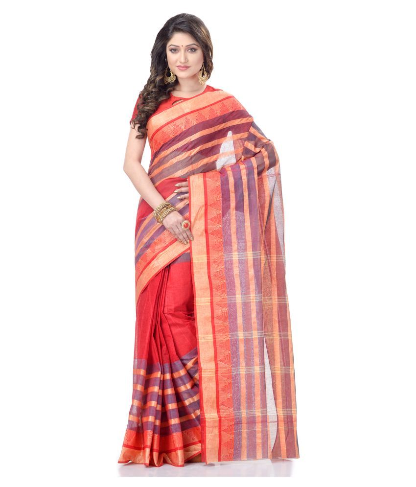     			Desh Bidesh - Multicolor Cotton Blend Saree Without Blouse Piece (Pack of 1)