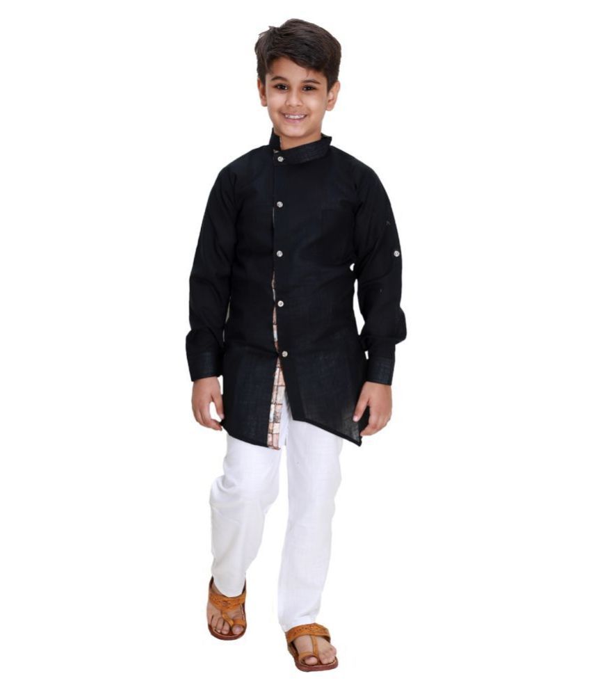     			Fourfolds Pack of 1 Boys Cotton Blend ( Black )