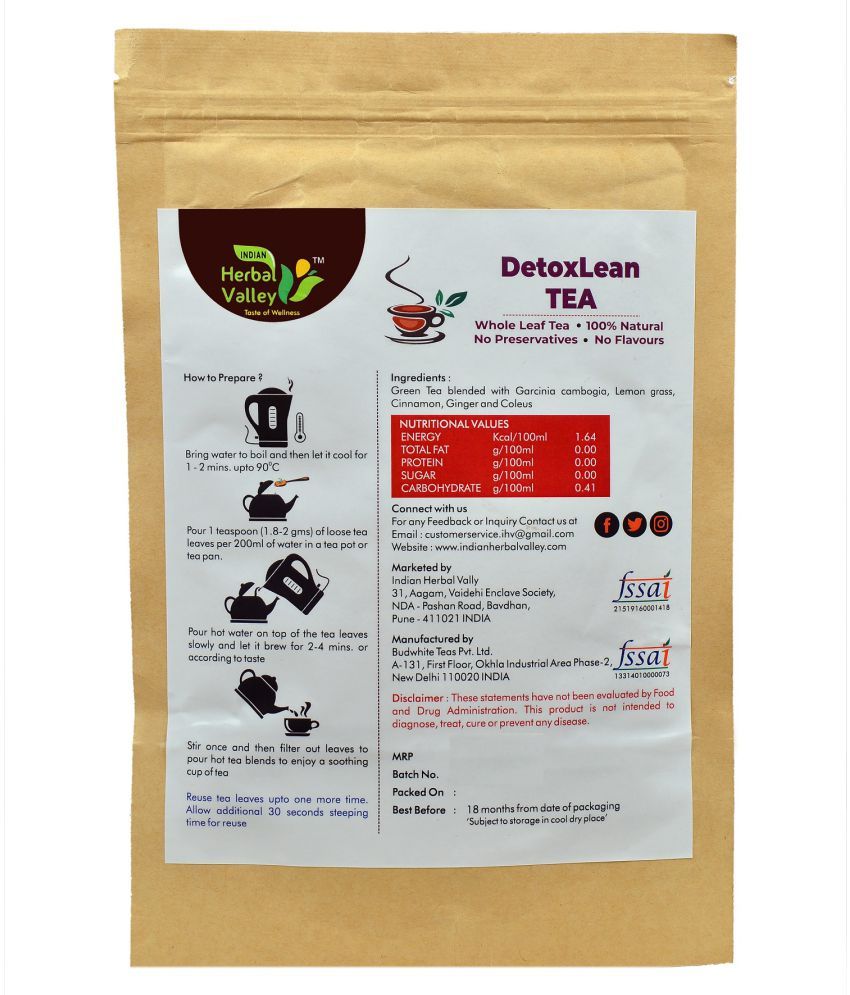 Indian Herbal Valley Green Tea Loose Leaf 100 gm Pack of 2 Buy Indian