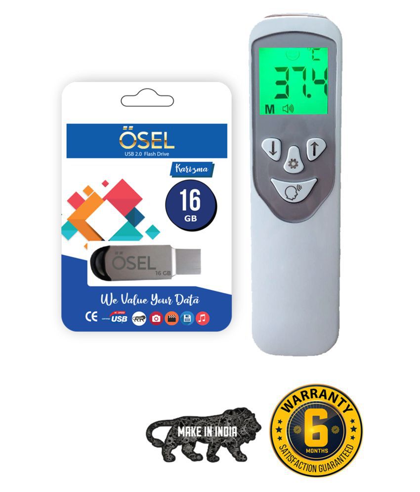 Lets Care Premium IR Thermometer  With 16GB 2.0 Pendrive C03 Hard