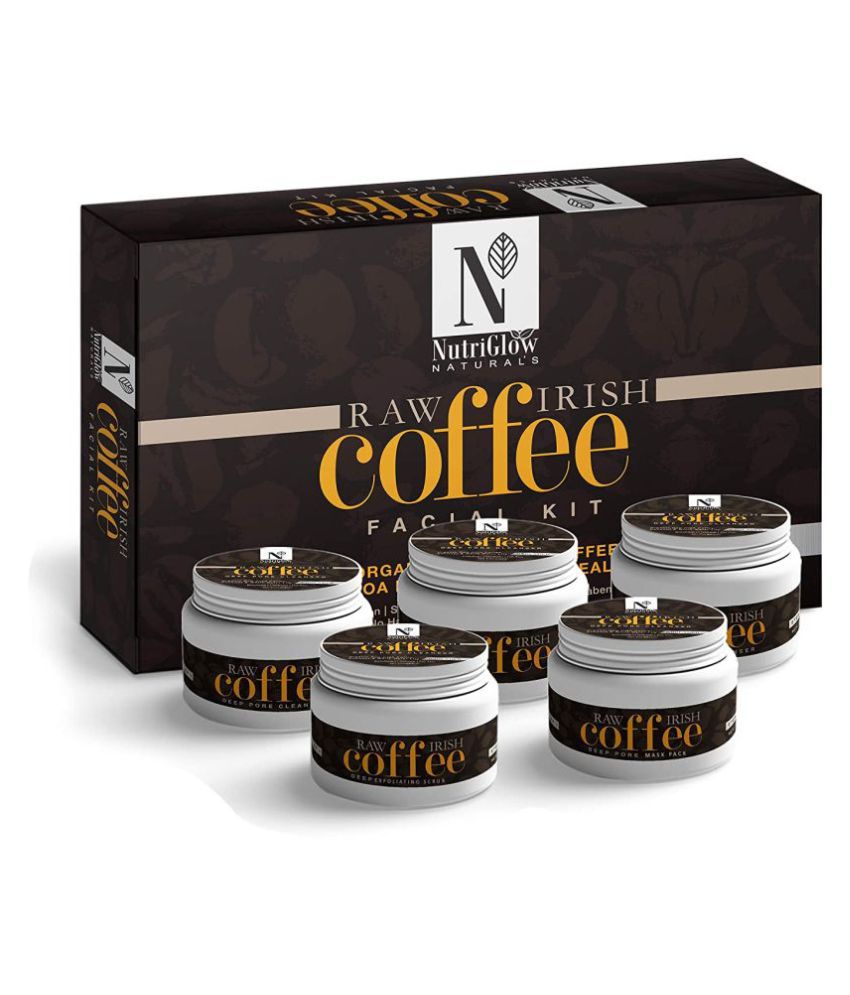     			Nutriglow Raw Irish Coffee Facial Kit with Grounded Coffee for Brighter Skin, (250g+10ml)