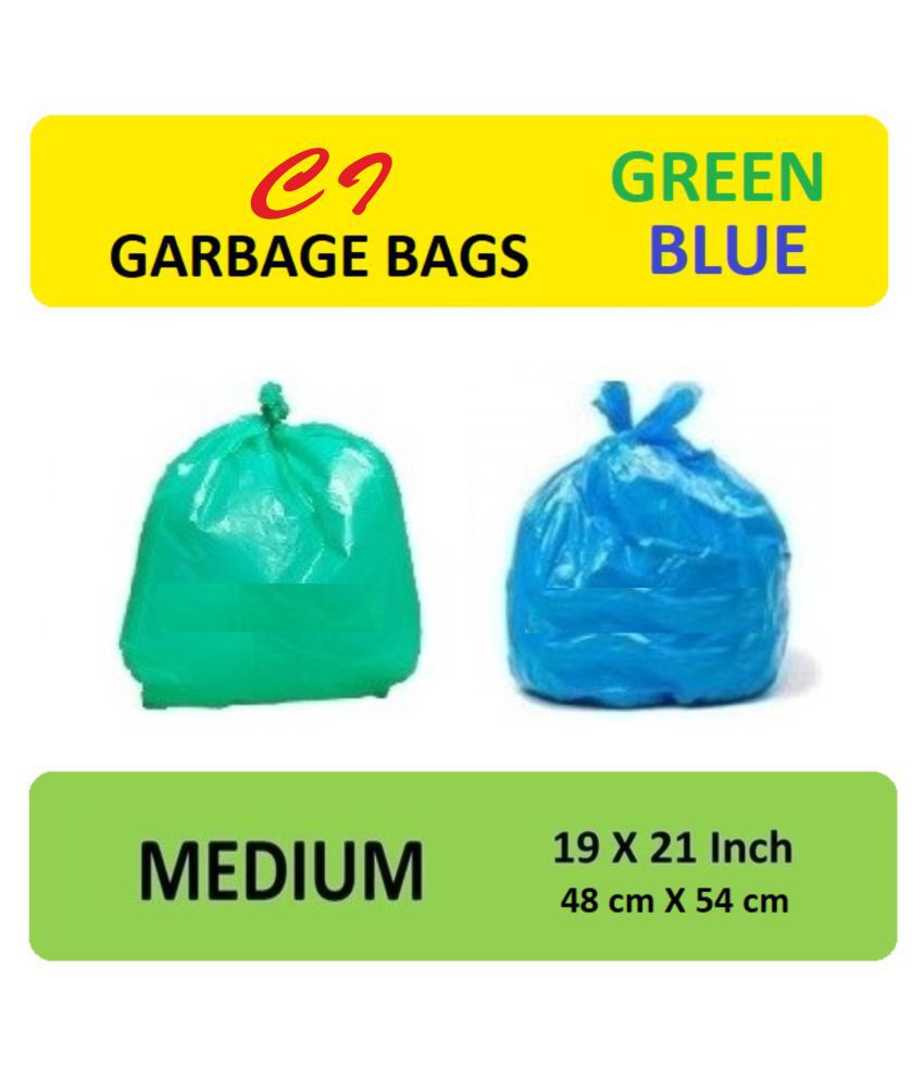     			C-I - 4 Packs Medium Disposable Garbage Bags for Wet and Dry Waste (60 Pcs Blue and 60 pcs Green) -2 Packs Each