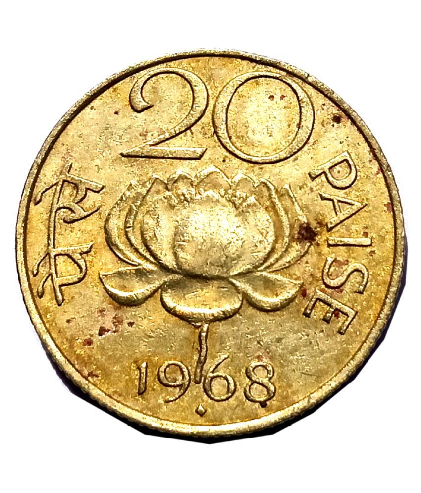 OLD RARE 20 PAISE LOTUS COIN YEAR 1968 FOR COLLECTION Buy OLD RARE 20 old-rare-20-paise-lotus-coin-year-1968-for-collection-buy-old-rare-20