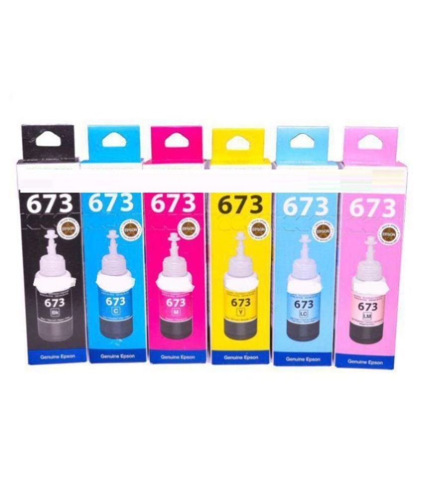 Et Epson 673 Ink Multicolor Pack Of 6 Ink Bottle For Epson L800 Compatible Ink Refill For Epson 8545