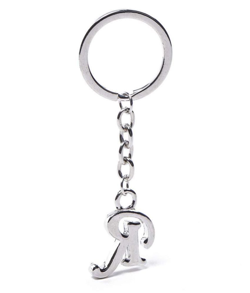 Alphabet R Plain Metal Keychain (Silver: Buy Online at Low Price in ...