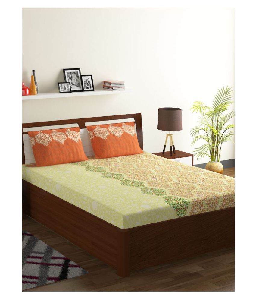 Bombay Dyeing Cotton Double Bedsheet with 2 Pillow Covers ( 240 cm x