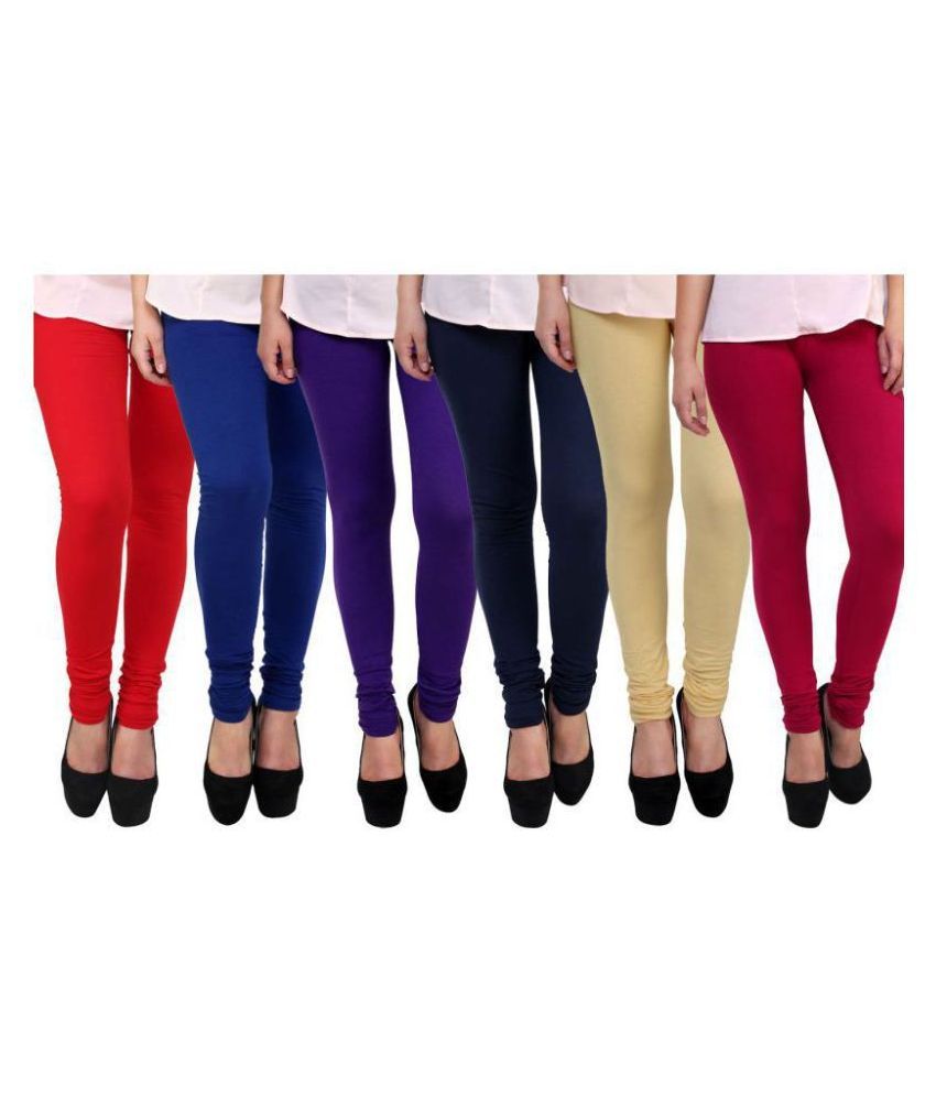     			FnMe Cotton Lycra Pack of 6 Leggings