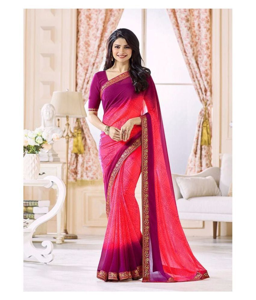     			Gazal Fashions - Multicolor Chiffon Saree With Blouse Piece (Pack of 1)